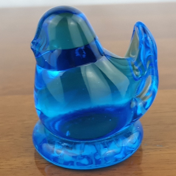 Vintage 1991 art glass blue bird of happiness signed Leo Ward - Picture 5 of 5